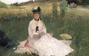 Berthe Morisot L-Ombrelle verte china oil painting reproduction